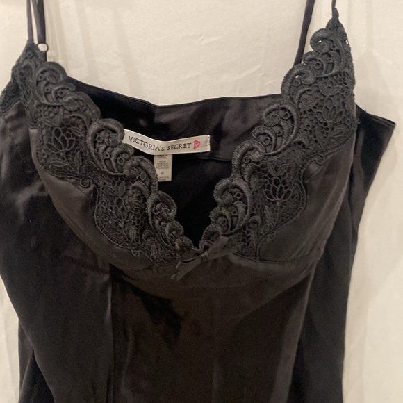 Victoria Secret Vintage Black Long midi silk slip dress Nightgown - Picture 4 of 8